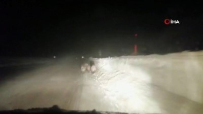 kar kalinligi -  Aç kalan domuzlar karayoluna indi  Videosu