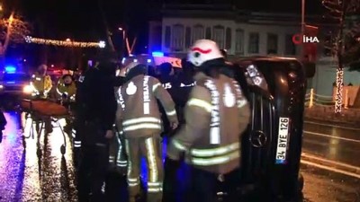 trafik guvenligi -  Dolmabahçe'de panelvan araç devrildi: 1 yaralı  Videosu