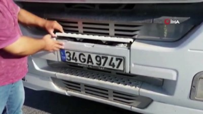 trafik guvenligi -  Kemerburgaz - Arnavutköy yolu üzerinde hafriyat kamyonlarına denetim Videosu