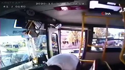 trafik isigi -  7 kişinin yaralandığı kazada otobüs içindekiler böyle savruldu Videosu