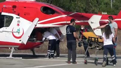 kalp krizi -  - Kalp krizi geçiren şahsın yardımına ambulans helikopter yetişti Videosu