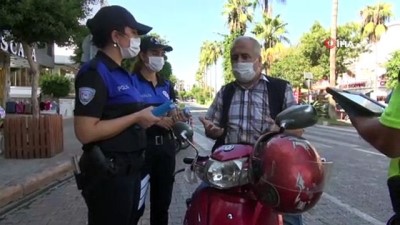  Alanya’da motosiklet sürücülerine yönelik denetim