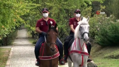 atli polis -  Atlı polis ekiplerinden Atatürk Arboretumu’nda korona virüs denetimi Videosu