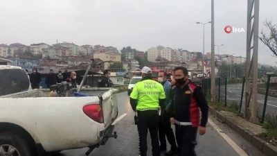  Otomobile çarpan tırdan dökülen mazot, zincirleme kazaya yol açtı