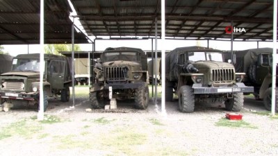 askeri arac -  - Cepheden kaçan Ermeni ordusuna ait askeri araçlar ve kamyonlar ilk kez görüntülendi Videosu