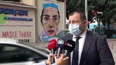 saglik calisani -  Sağlık çalışanlarının zorlu mücadelesi trafoya resmedildi Videosu