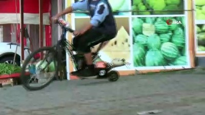 uzaktan kumanda -  Ağaç motorundan moto-bisiklet yaptı Videosu