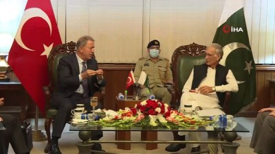 - Milli Savunma Bakanı Akar, Pakistan Savunma Bakanı Khattak ile bir araya geldi