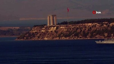 sehitler abidesi -  Romanya savaş gemisi Çanakkale Boğazı’ndan geçti Videosu