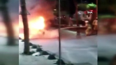  Bayrampaşa’da seyir halindeki kamyonet alev aldı