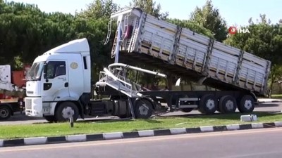 perini -  Damperi açılan kamyon PTS kameralarının olduğu takı devirdi Videosu