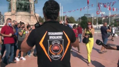 ingilizce -  Taksim’de turistlere yönelik drone destekli korona virüs denetimi Videosu