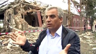 patlama sesi -  - İHA ekibi Ermenistan'ın roketle vurduğu Gence'de Videosu