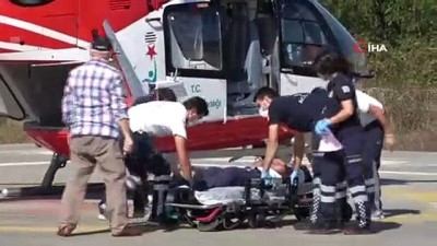  İnşaattan düşen şahsın yardımına ambulans helikopter yetişti
