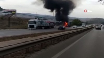 tir yangini -  Bursa İstanbul karayolunda tır yangını Videosu