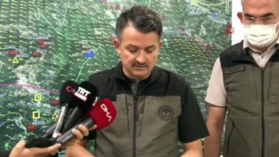  Bakan Pakdemirli: 'Yangın yaklaşık 300 hektarlık bir alanda etkili oluyor'