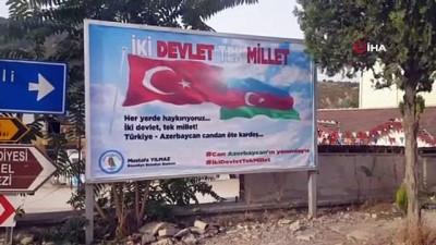  Tokat'ta, Azerbaycan'a bayraklı destek
