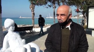 kalamis -  Kuşadası’nda uluslararası sanatçıların yaptığı heykeller saldırıya uğradı Videosu
