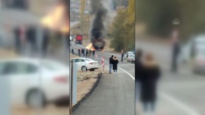 kamera - AMASYA - Seyir halindeki tır yandı Videosu