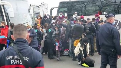 kordon -  - Paris’teki en büyük göçmen kampı polis tarafından boşaltıldı Videosu