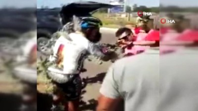 bisiklet -  - Arjantin’de bisiklet sürücüsü kontrolünü kaybetti, kaktüse çaptı Videosu
