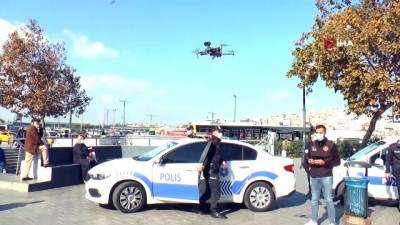 ingilizce -  Eminönü’nde turistlere yönelik drone destekli korona virüs denetimi Videosu