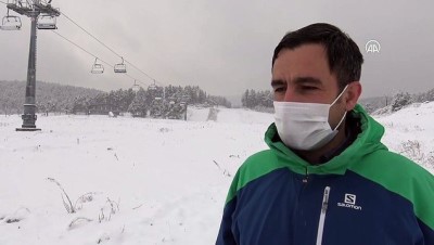 kar yagisi - KARS - Cıbıltepe Kayak Merkezi'nde kar kalınlığı 15 santimetreye ulaştı Videosu