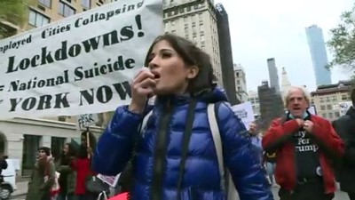 NEW YORK - Koronavirüs önlemleri protesto edildi