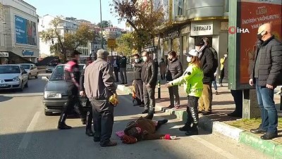  Araba çarpan yaşlı kadının feryadı yürekleri dağladı