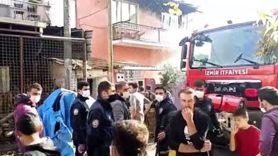 İZMİR - Müstakil binada çıkan yangında 1 kişi yaralandı