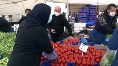 esenli -  Başakşehir’de  pazarlarda korona virüs denetimi Videosu