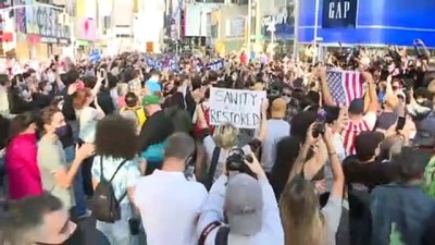 baskanlik secimi - ABD'de başkanlık seçimini Biden'ın kazanmasının ardından Times Meydanı'nda kutlamalar yapılıyor (1) - NEW YORK Videosu