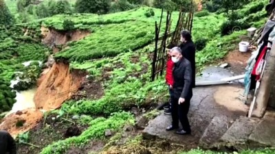 siddetli yagis - Heyelan nedeniyle 3 ev tedbir amaçlı boşatıldı - RİZE Videosu