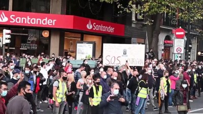 yerel yonetim - İspanya'da Kovid-19 önlemleri protestosu - BİLBAO Videosu