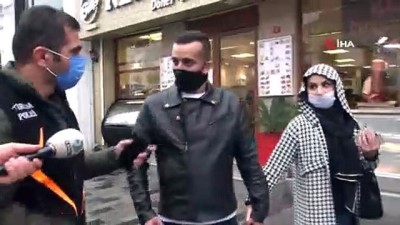  Taksim'de drone ile maske ve sosyal mesafe uyarısı