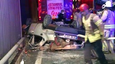 ust gecit -  Avcılar’da otomobil köprüden uçtu: 1’i ağır 3 yaralı Videosu