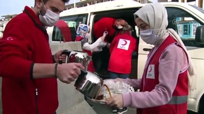 ORDU - Türk Kızılay ekiplerinden güvenlik güçlerine çay ve baklava ikramı