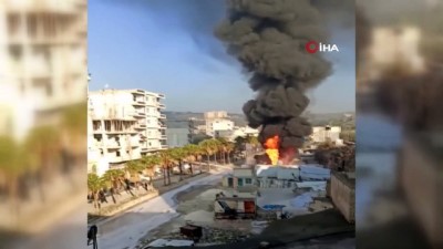 idlib -  - İdlib'te benzin istasyonunda korkutan yangın: 2 yaralı Videosu