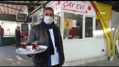 cay ocagi -  Çay ocağı işletmecisi müşterilerine maske dağıtıyor Videosu