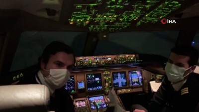  THY'nin korona virüs aşılarını taşıyan uçağından videolu mesaj