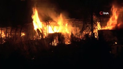 yuksek gerilim hatti -  Pelet fabrikasında korkutan yangın Videosu