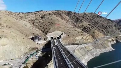 yol yapimi -  2 bin 400 metre tünelle bağlanan Kömürhan Köprüsü açılışa hazır Videosu