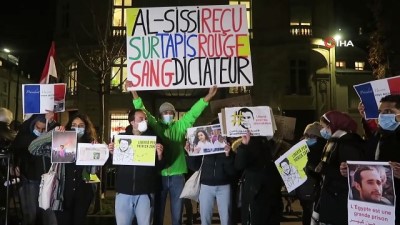 muhalifler -  - Mısır Cumhurbaşkanı Sisi Paris’te protesto edildi Videosu