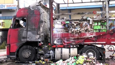 patlama sesi -  Gıda malzemesi yüklü park halindeki tır alev alev yandı  Videosu