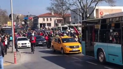  İstanbul’da motosikletlilerden İdlib şehitleri için konvoy