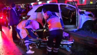 kadin surucu -  Kontrolden çıkan araç ağaca çarptı: 3 yaralı Videosu