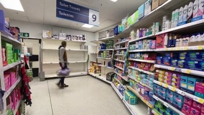 supermarket - İngilizler koronavirüs endişesiyle marketlere akın etti (1) - LONDRA Videosu