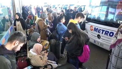 otobus bileti - Kırklareli'nde üniversite öğrencileri otobüs terminalinde yoğunluk oluşturdu - KIRKLARELİ Videosu