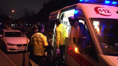 kadin surucu -  Alkollü sürücü park halindeki lüks otomobile çarptı: 1 yaralı Videosu