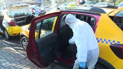 taksi duraklari - Taksiler koronavirüse karşı dezenfekte ediliyor - İSTANBUL Videosu